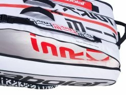 Babolat Pure Strike 12 Pack Racquet Bag (White) 9 Babolat Pure Strike 12 Pack Racquet Bag (White) -Squash Apparel Sales 751201 RH X 12 PURE STRIKE 149 white red Zoom material b 1024x1024