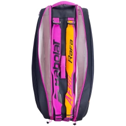Babolat Pure Aero Rafa 6 Pack Racquet Bag (Black/Pink) -Squash Apparel Sales 751216 RH 6 PA RAFA 363 5 opened 1024x1024