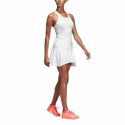 Adidas By Stella McCartney Women's Tank Top (White) -Squash Apparel Sales DQ1603 APP on model walking white 1024x1024
