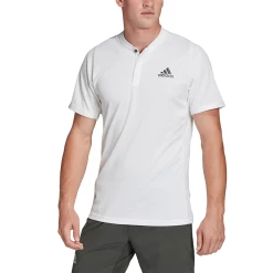 Adidas Men's Freelift HEAT.RDY Polo (White) -Squash Apparel Sales FQ2434 APP on model front white 1024x1024