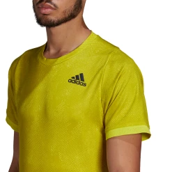Adidas Men's FreeLift Primeblue Printed Top (Yellow) -Squash Apparel Sales GQ2221 APP on model detail 1 white 1024x1024