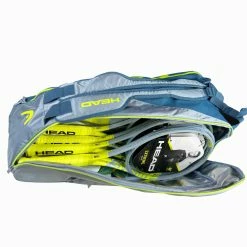 Head Tour Team Extreme Supercombi 9 Pack Racquet Bag (Yellow/Grey) -Squash Apparel Sales HEAD Extreme Supercombi Grey Yellow 2 1024x1024