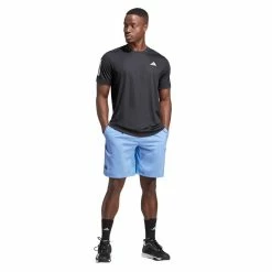 Adidas Men's Club 3 Stripe Top (Black) -Squash Apparel Sales HS3262 6 APPAREL OnModel WalkingView transparent 1024x1024