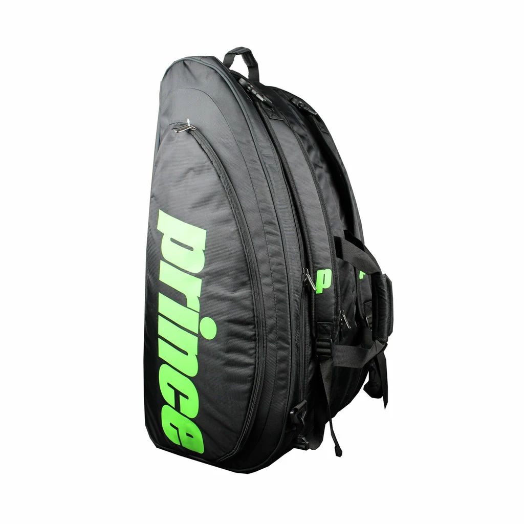Prince Tour 12 Pack Racquet Bag (Black/Green) 2 Prince Tour 12 Pack Racquet Bag (Black/Green) - Image 2