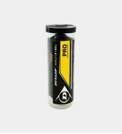 Dunlop Pro Double Yellow Dot Squash Balls 3 Tube